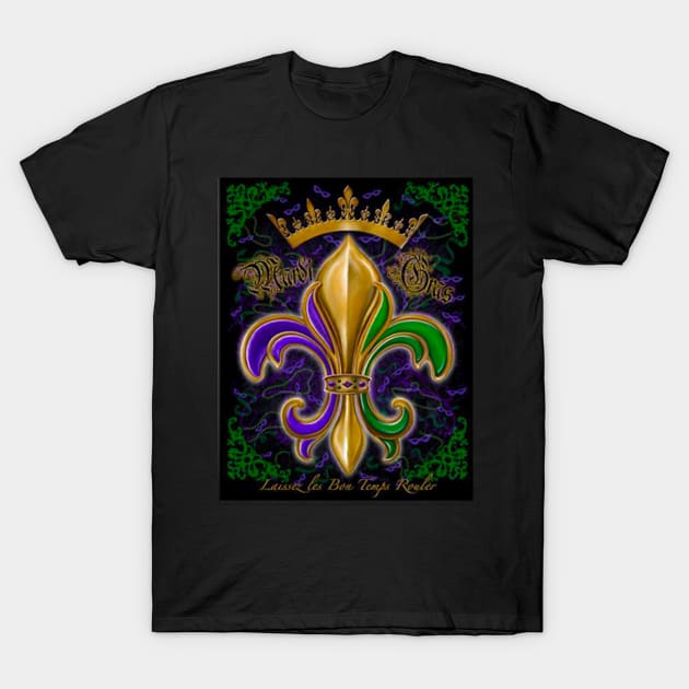 Mardi Gras Fleur de lis T-Shirt by Michael Hunt Studio